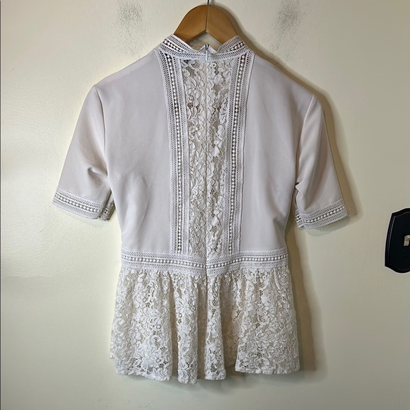 Zara White Lace Women's Peplum Top Size S - Picture 3 of 7